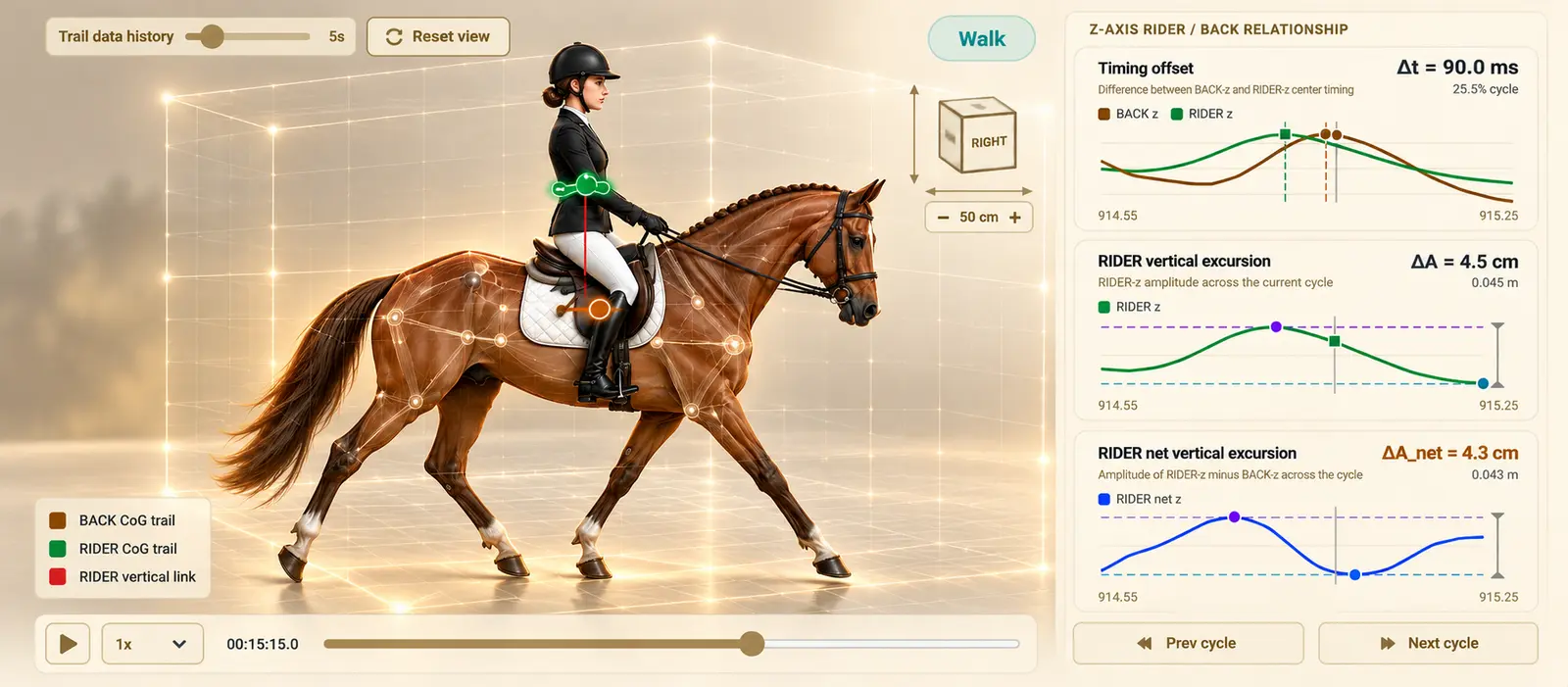 Movement analysis in the HorseCare app