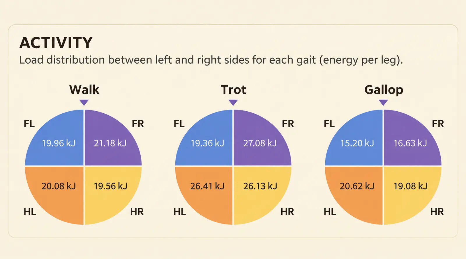 Energy per leg for each gait